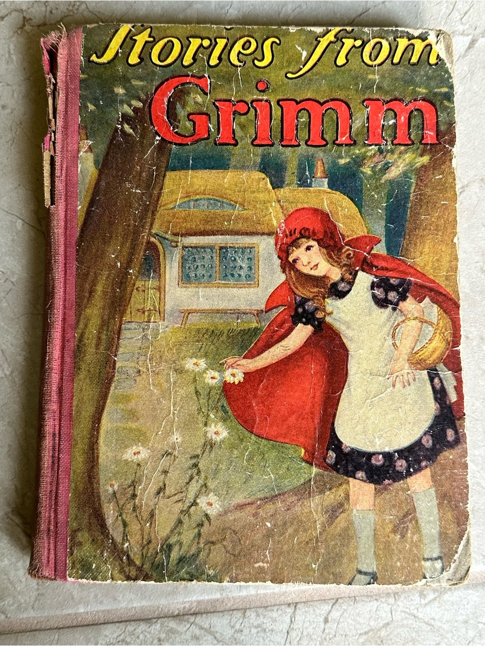 Antique Stories from Grimm 1925 Hardcover Book M A Donohue vintage